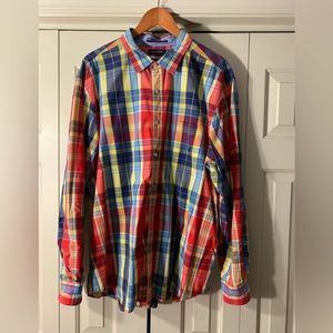 Nautica a bit trimmer casual button down shirt XXL Nice fall color pattern